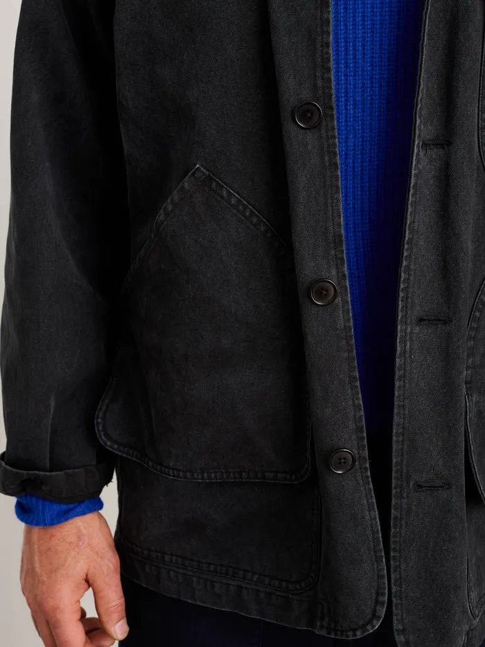 Men Alex Mill Jackets Coats Frontier Jacket In Recycled Canvas Washed Black