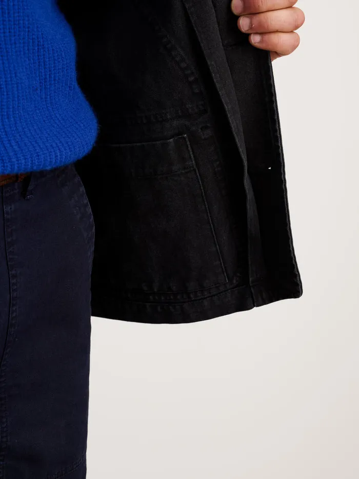 Men Alex Mill Jackets Coats Frontier Jacket In Recycled Canvas Washed Black