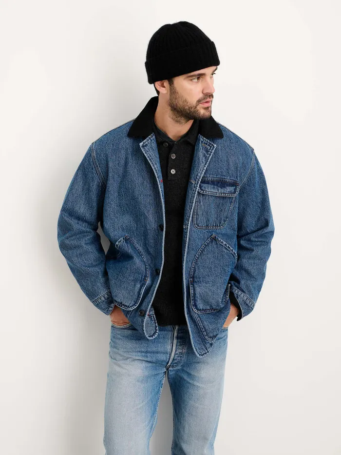 Men Alex Mill Jackets Coats Frontier Jacket In Vintage Wash Denim