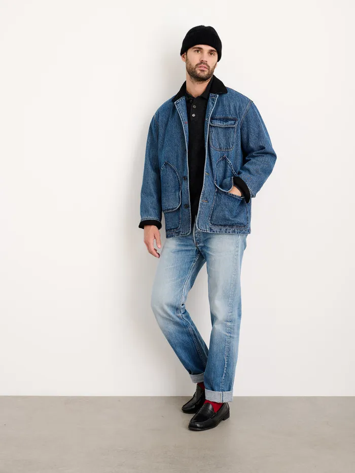 Men Alex Mill Jackets Coats Frontier Jacket In Vintage Wash Denim