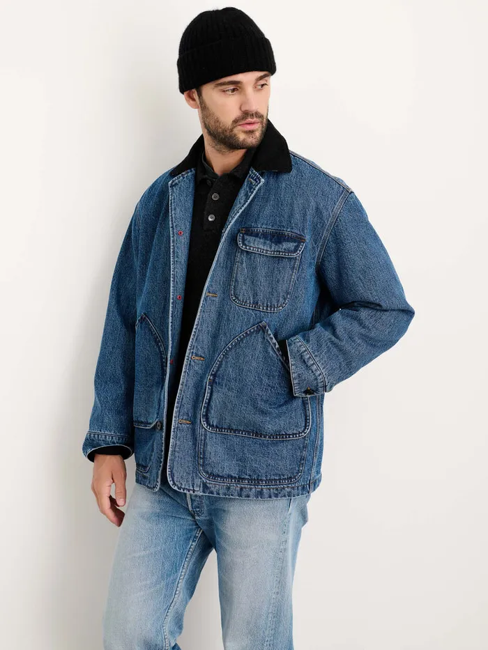 Men Alex Mill Jackets Coats Frontier Jacket In Vintage Wash Denim