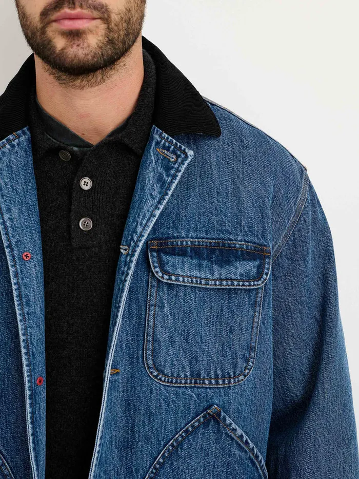 Men Alex Mill Jackets Coats Frontier Jacket In Vintage Wash Denim