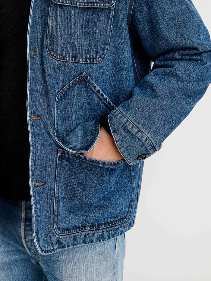 Men Alex Mill Jackets Coats Frontier Jacket In Vintage Wash Denim