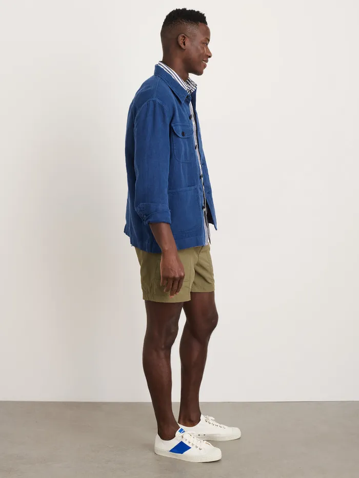 Men Alex Mill Jackets Coats Garment Dyed Work Jacket In Linen French Navy