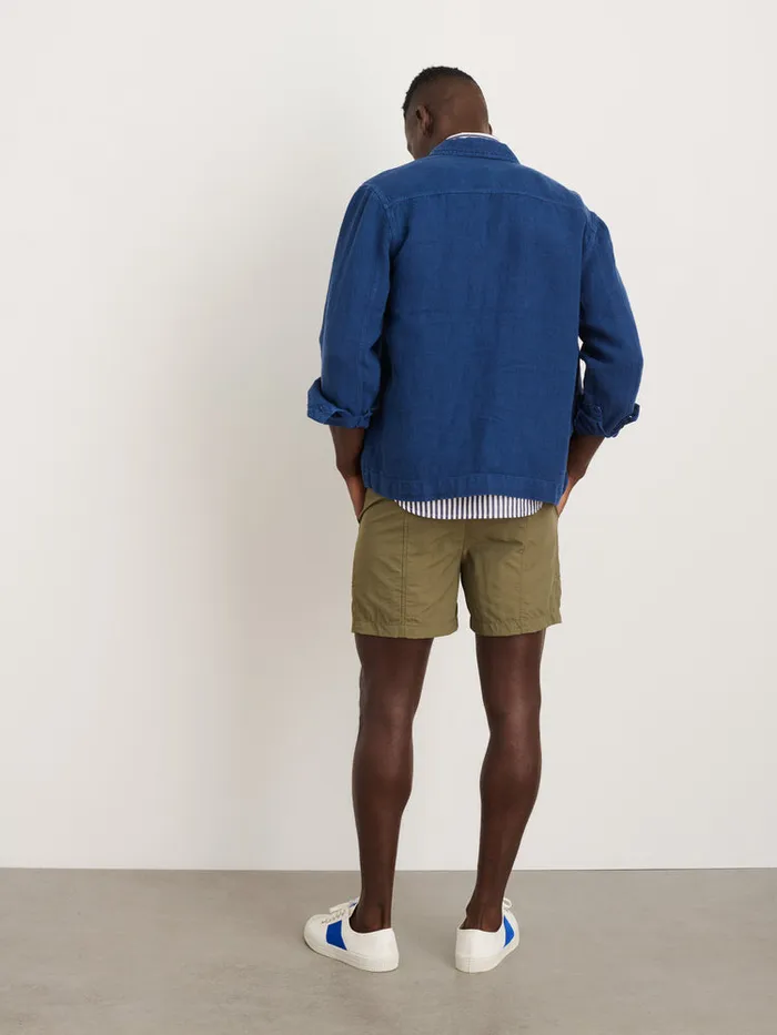 Men Alex Mill Jackets Coats Garment Dyed Work Jacket In Linen French Navy
