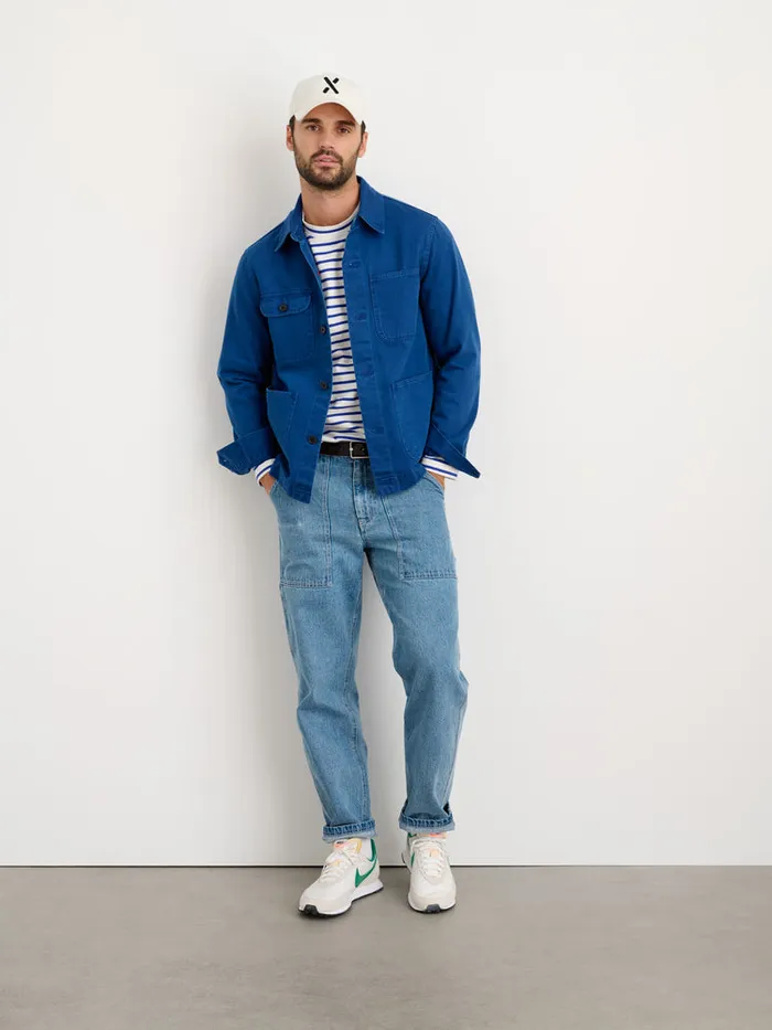 Men Alex Mill Jackets Coats Garment Dyed Work Jacket In Recycled Denim French Navy