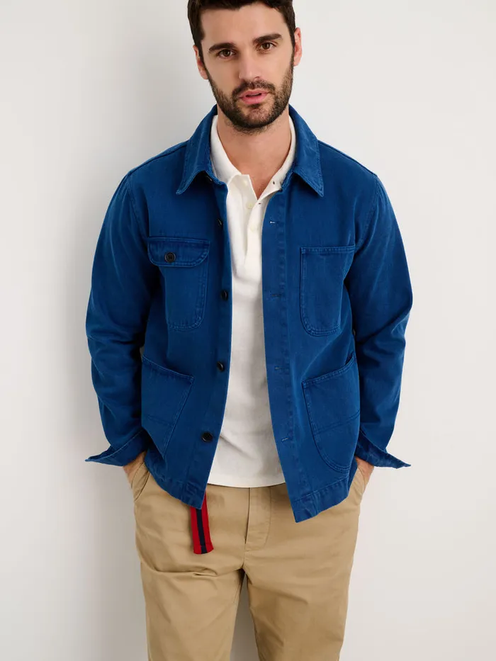 Men Alex Mill Jackets Coats Garment Dyed Work Jacket In Recycled Denim French Navy