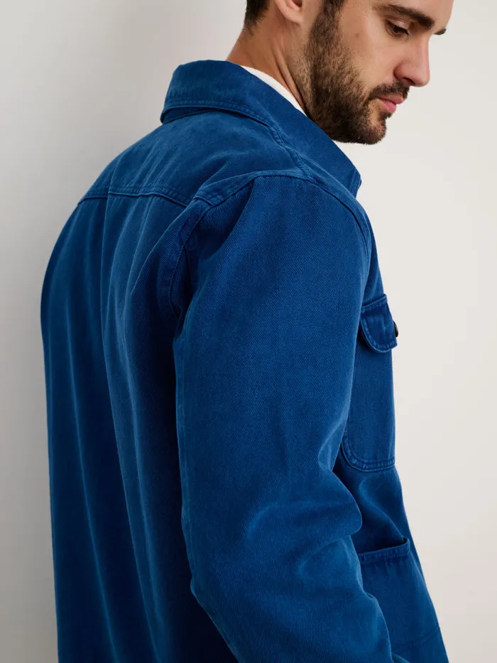 Men Alex Mill Jackets Coats Garment Dyed Work Jacket In Recycled Denim French Navy