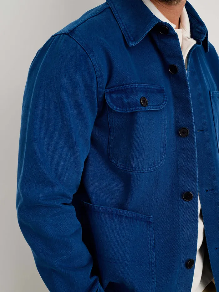 Men Alex Mill Jackets Coats Garment Dyed Work Jacket In Recycled Denim French Navy