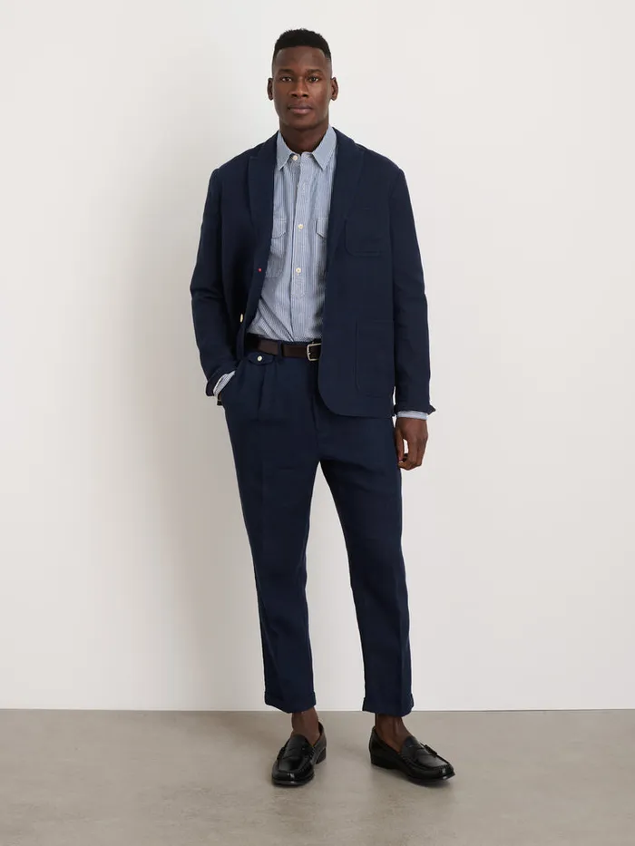 Men Alex Mill Jackets Coats Mercer Blazer In Linen Navy