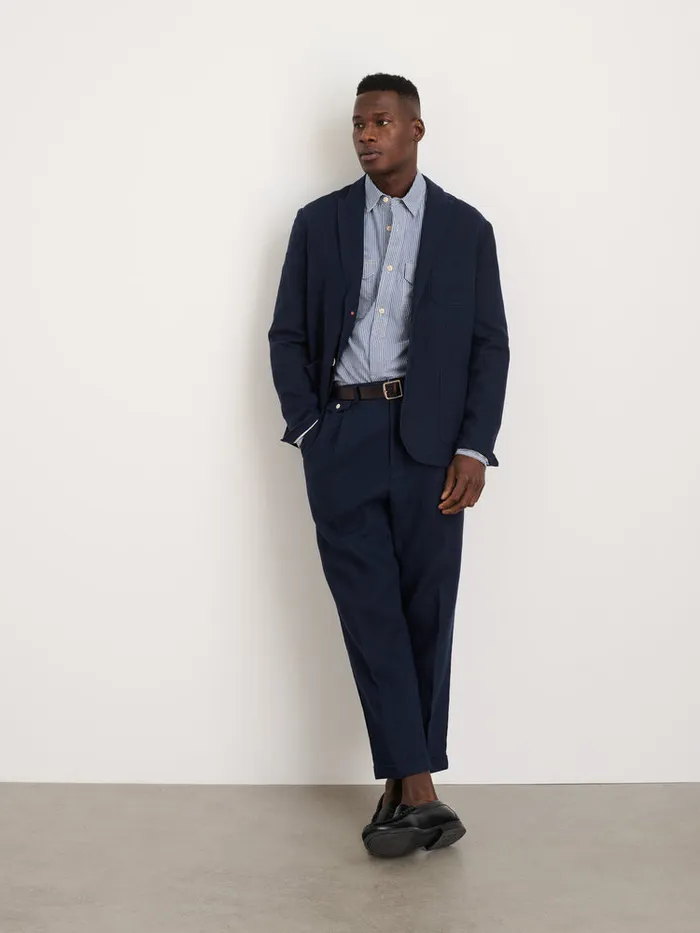Men Alex Mill Jackets Coats Mercer Blazer In Linen Navy