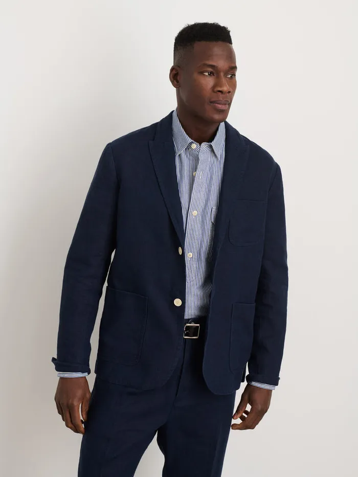 Men Alex Mill Jackets Coats Mercer Blazer In Linen Navy
