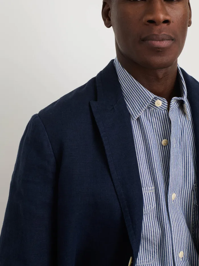 Men Alex Mill Jackets Coats Mercer Blazer In Linen Navy