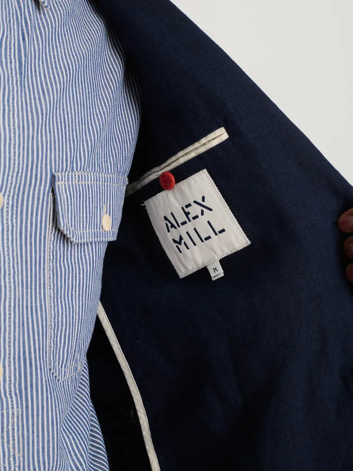 Men Alex Mill Jackets Coats Mercer Blazer In Linen Navy