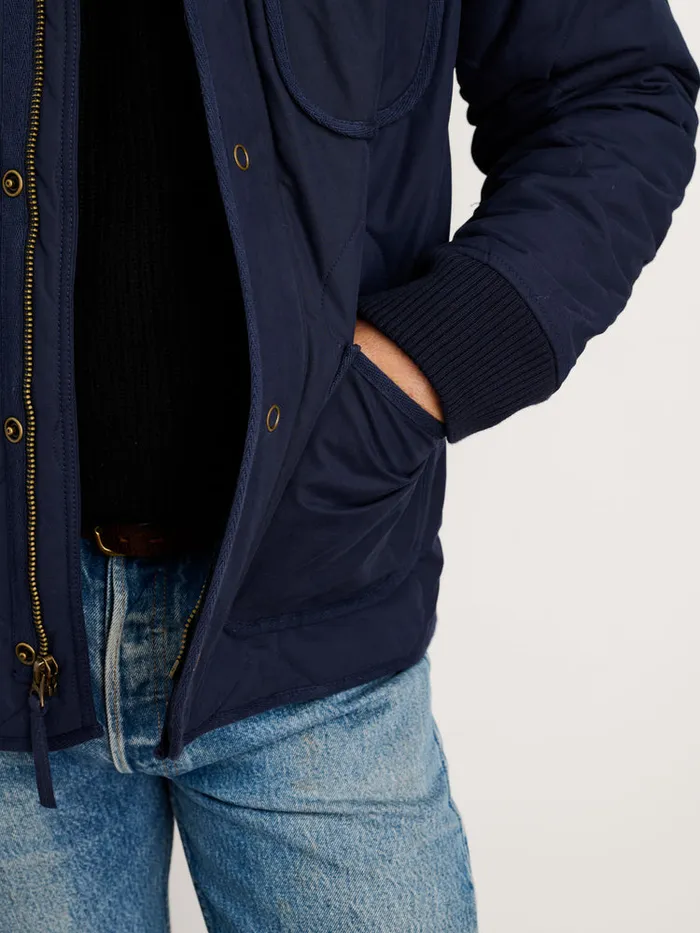 Men Alex Mill Jackets Coats Philip Jacket In Quilted Cotton Nylon Dark Navy