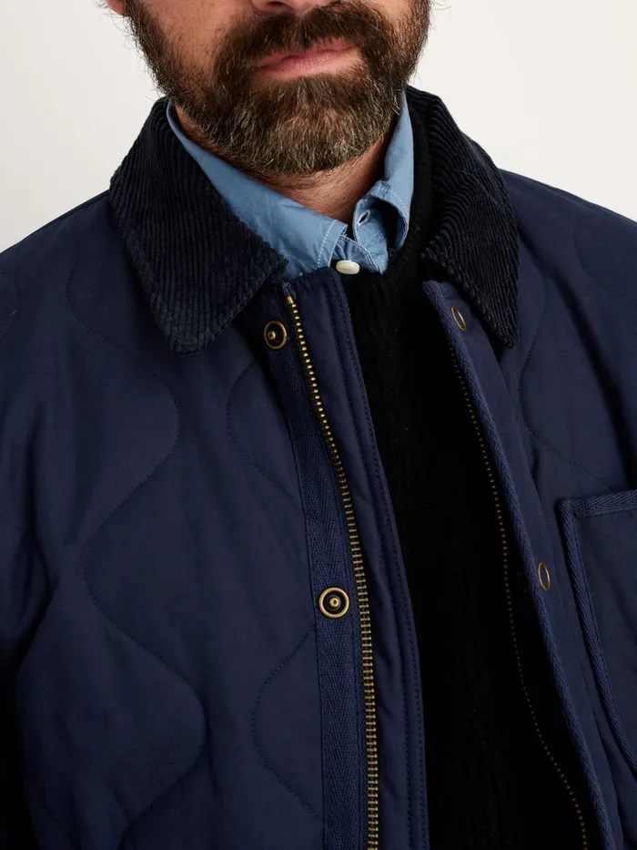 Men Alex Mill Jackets Coats Philip Jacket In Quilted Cotton Nylon Dark Navy