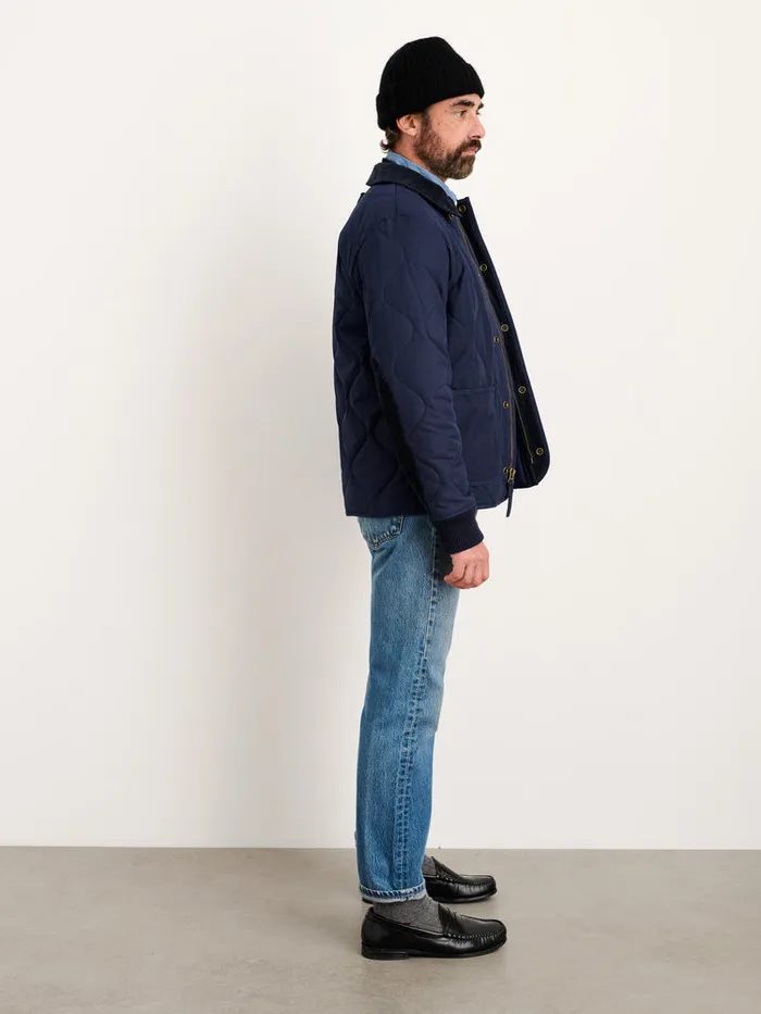 Men Alex Mill Jackets Coats Philip Jacket In Quilted Cotton Nylon Dark Navy