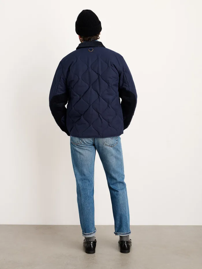 Men Alex Mill Jackets Coats Philip Jacket In Quilted Cotton Nylon Dark Navy