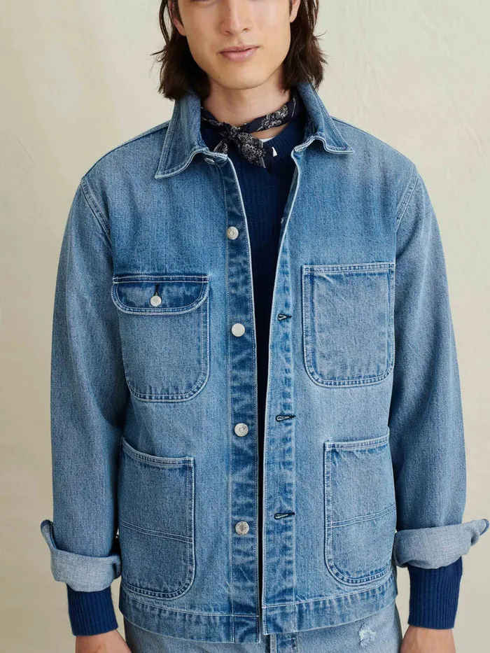 Men Alex Mill Jackets Coats Work Jacket In Vintage Wash Denim