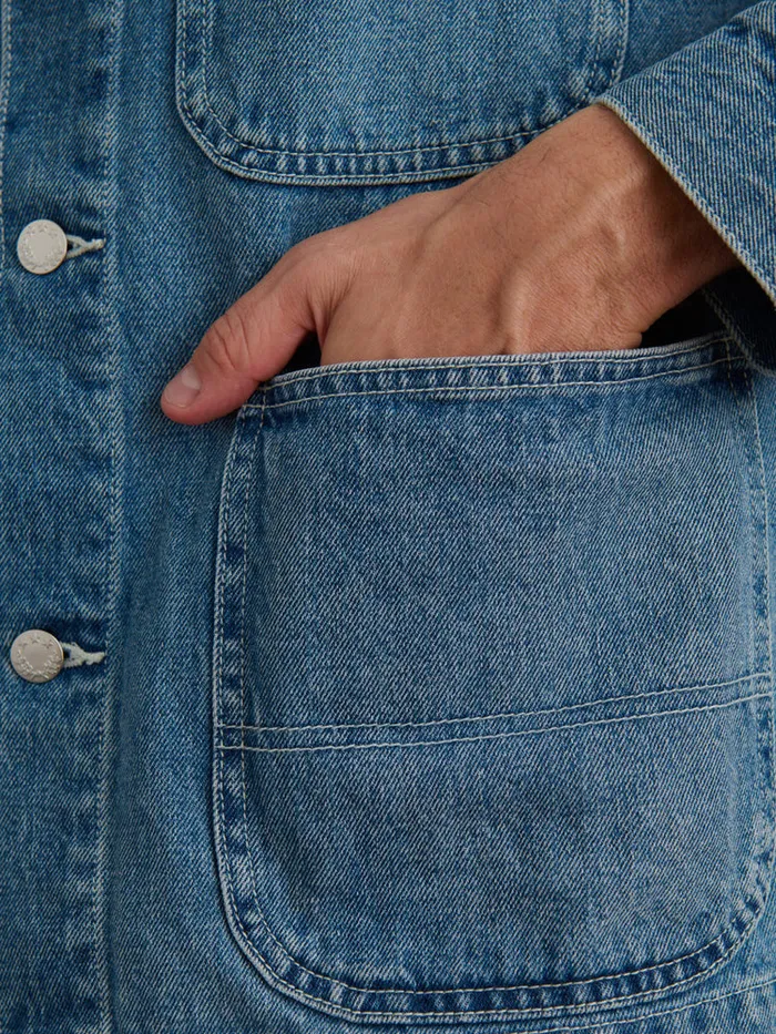 Men Alex Mill Jackets Coats Work Jacket In Vintage Wash Denim