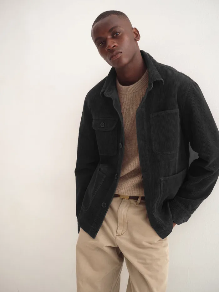 Men Alex Mill Jackets Coats Work Jacket In Wide Wale Corduroy Black