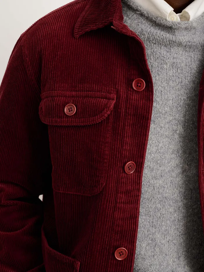 Men Alex Mill Jackets Coats Work Jacket In Wide Wale Corduroy Dark Currant