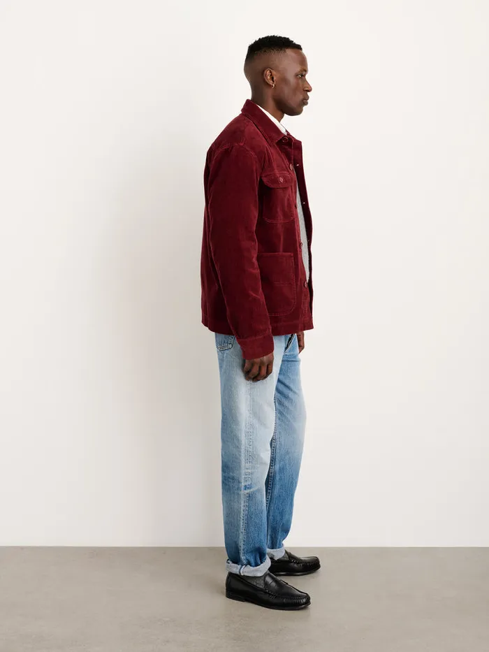 Men Alex Mill Jackets Coats Work Jacket In Wide Wale Corduroy Dark Currant