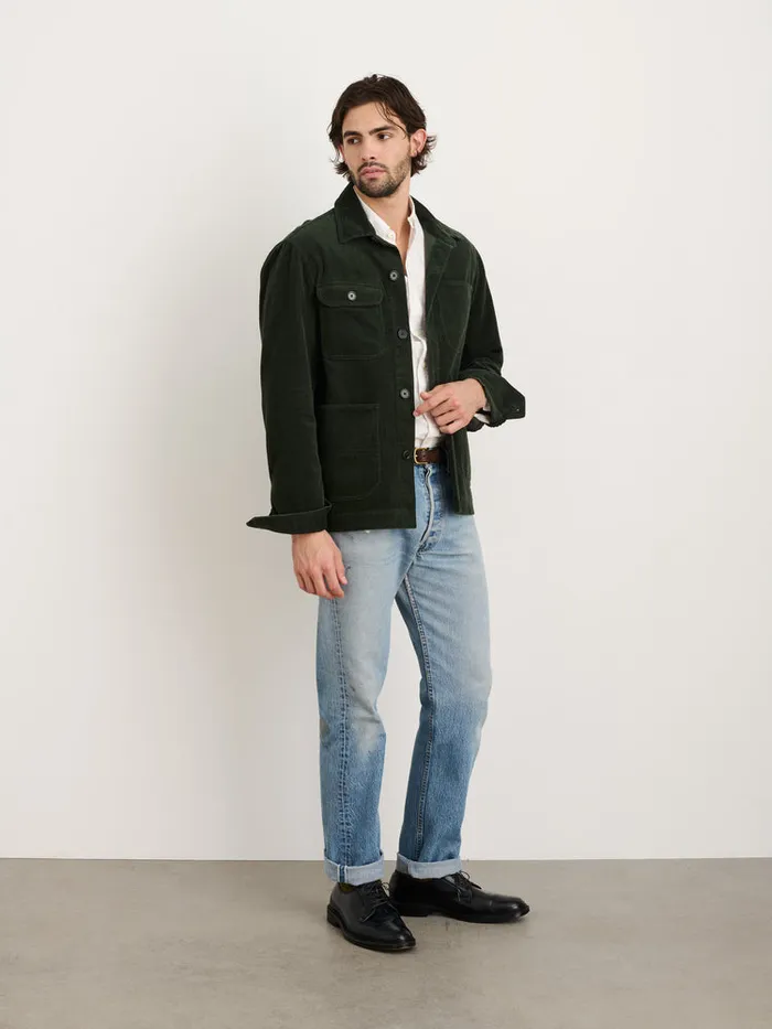 Men Alex Mill Jackets Coats Work Jacket In Wide Wale Corduroy Forest