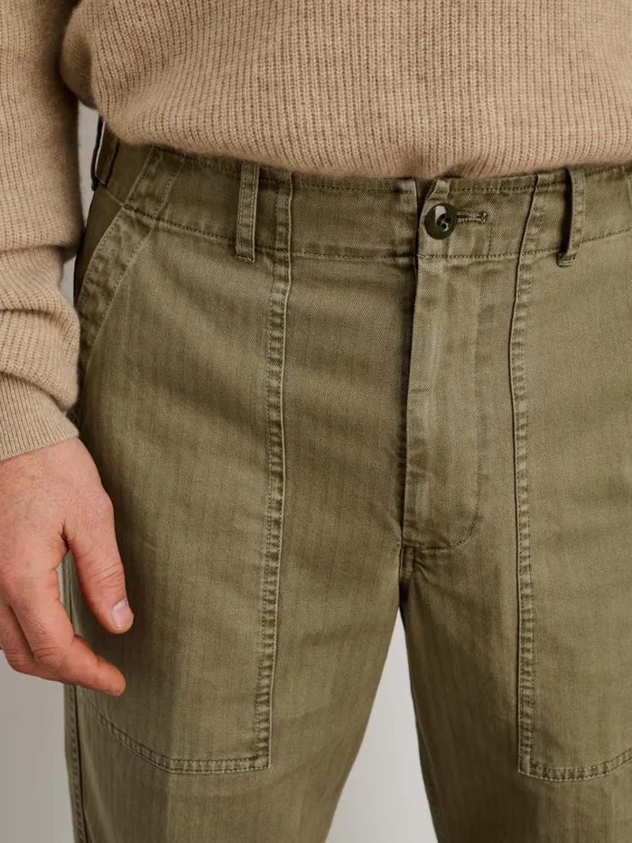 Men Alex Mill Pants Field Pant In Herringbone Vintage Olive
