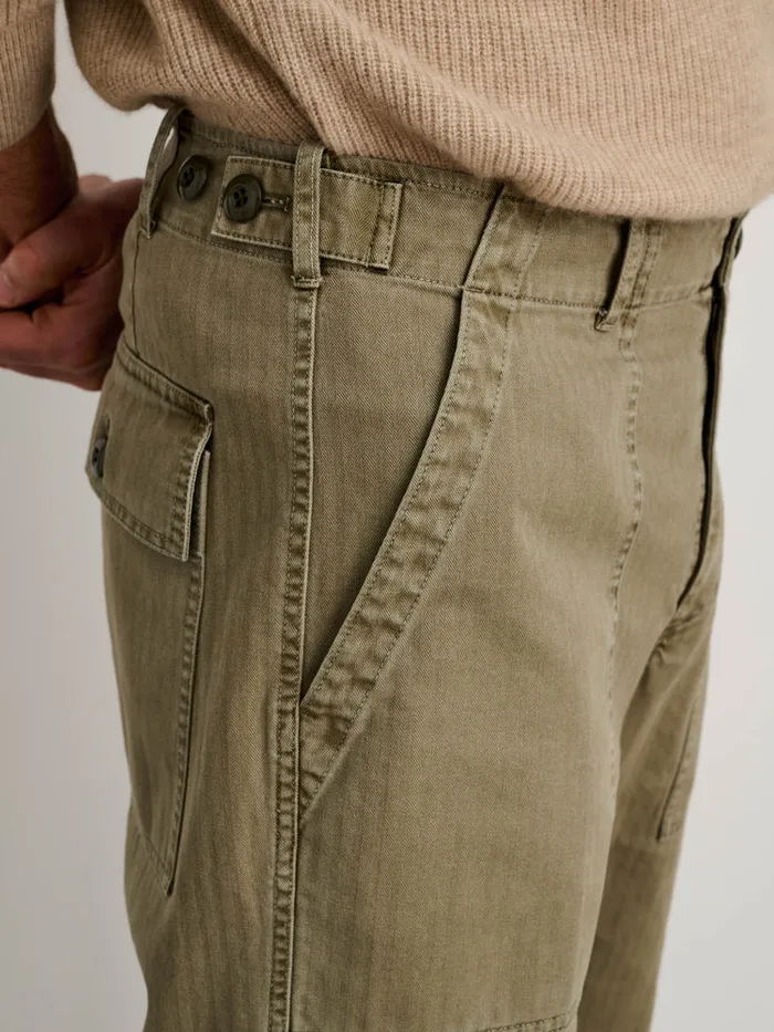 Men Alex Mill Pants Field Pant In Herringbone Vintage Olive