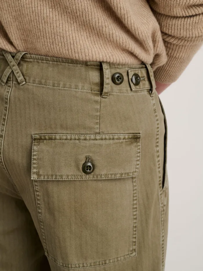 Men Alex Mill Pants Field Pant In Herringbone Vintage Olive