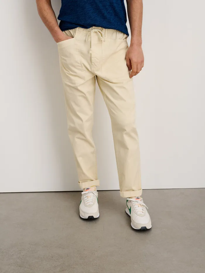 Men Alex Mill Pants PullOn Button Fly Pant Oat Milk