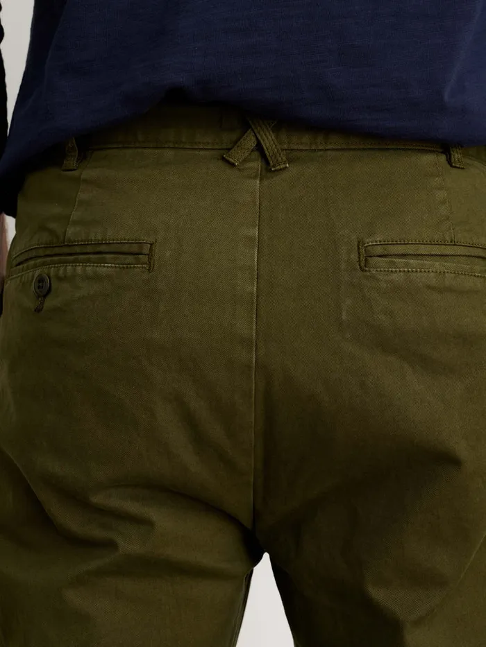Men Alex Mill Pants Standard Pleated Pant In Chino Long Inseam Military Olive
