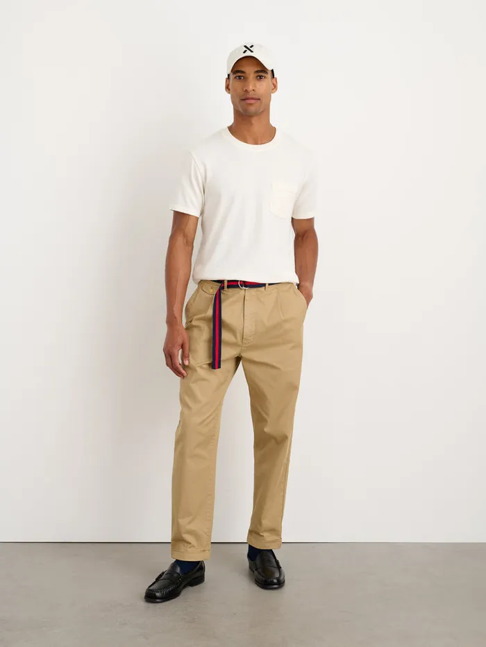 Men Alex Mill Pants Standard Pleated Pant In Chino Long Inseam Vintage Khaki