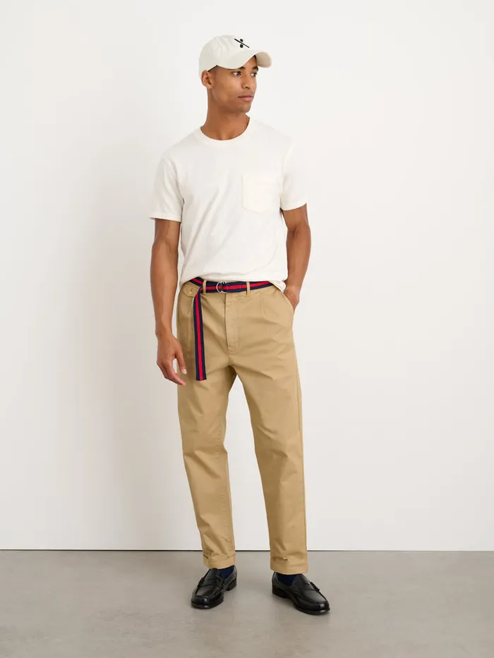 Men Alex Mill Pants Standard Pleated Pant In Chino Long Inseam Vintage Khaki
