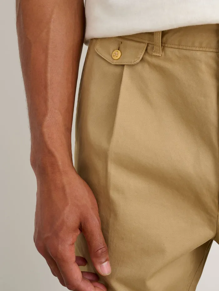 Men Alex Mill Pants Standard Pleated Pant In Chino Long Inseam Vintage Khaki