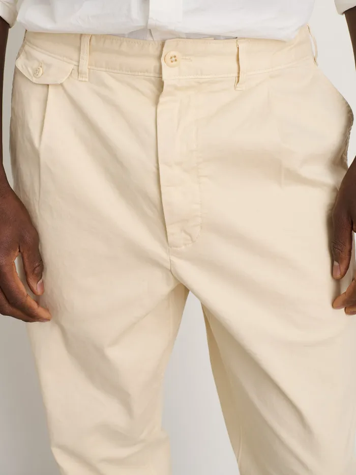 Men Alex Mill Pants Standard Pleated Pant In Chino Oat Milk