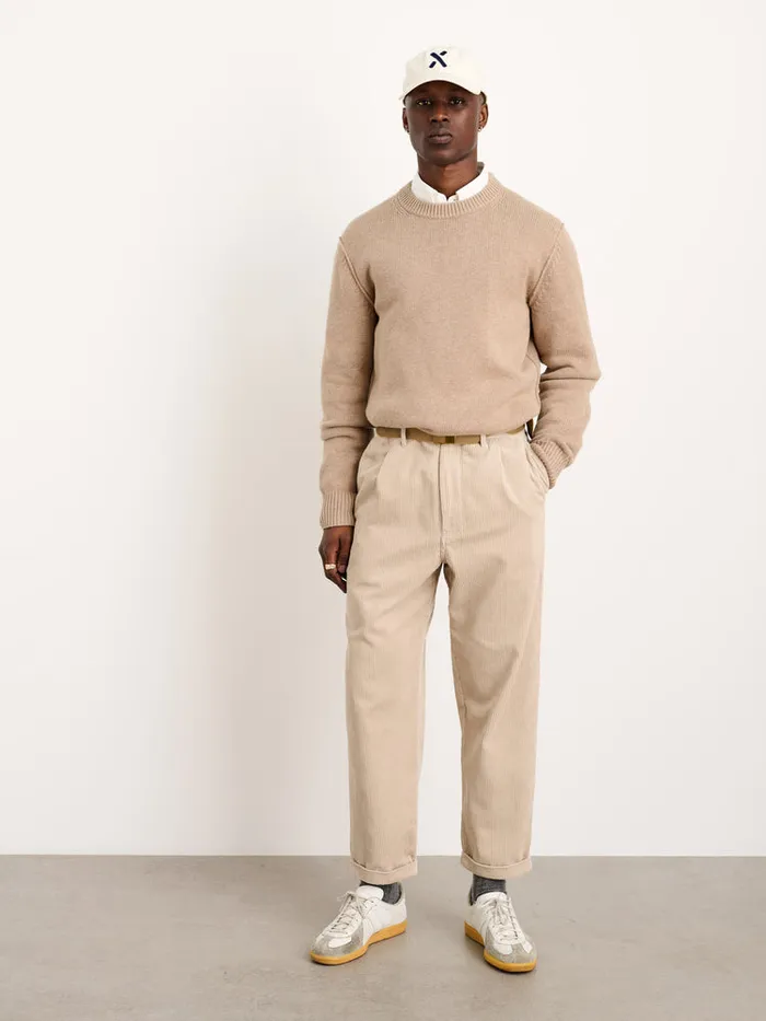 Men Alex Mill Pants Standard Pleated Pant In Corduroy Cloud Grey