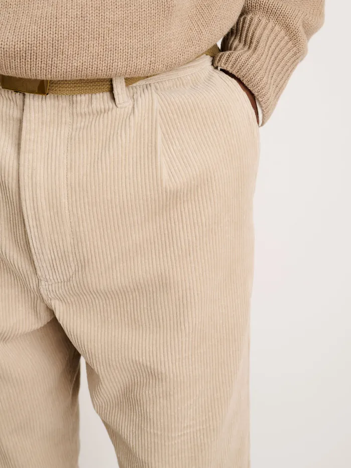 Men Alex Mill Pants Standard Pleated Pant In Corduroy Cloud Grey