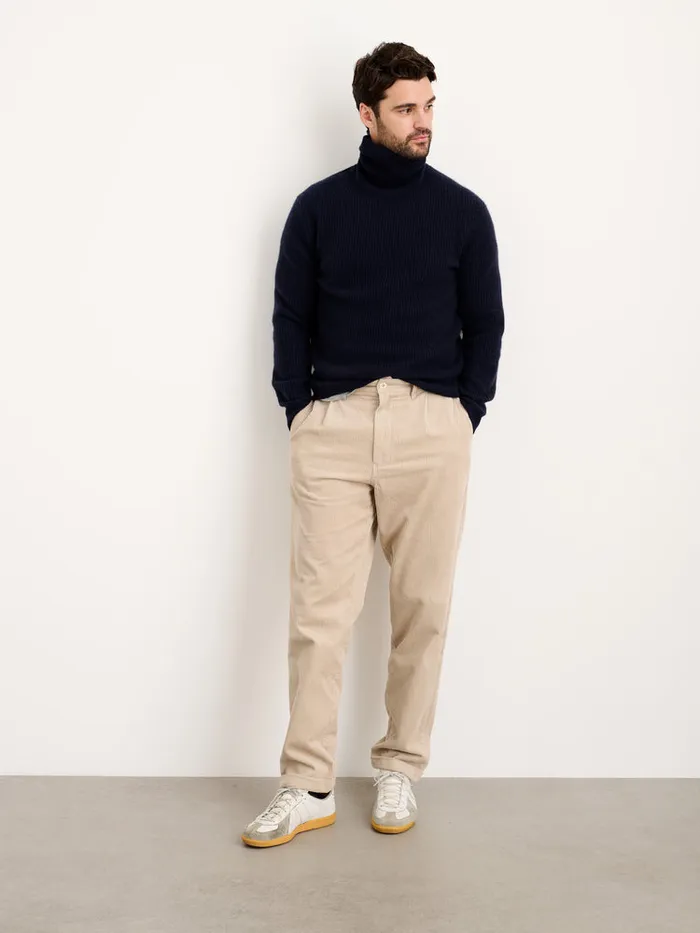 Men Alex Mill Pants Standard Pleated Pant In Corduroy Long Inseam Cloud Grey