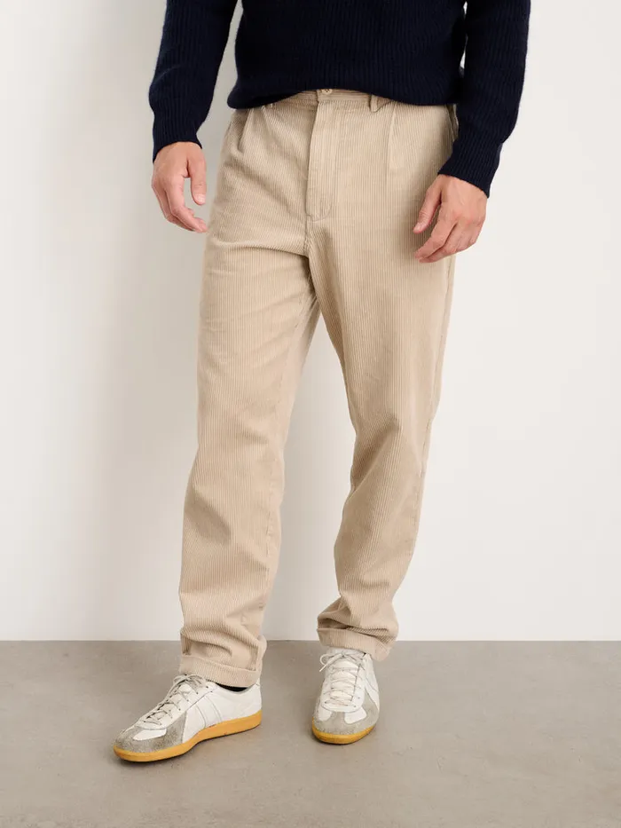 Men Alex Mill Pants Standard Pleated Pant In Corduroy Long Inseam Cloud Grey