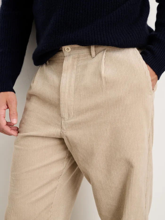 Men Alex Mill Pants Standard Pleated Pant In Corduroy Long Inseam Cloud Grey