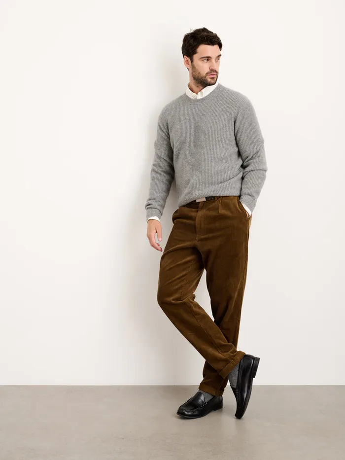 Men Alex Mill Pants Standard Pleated Pant In Corduroy Long Inseam Saddle
