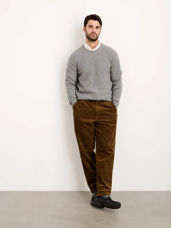 Men Alex Mill Pants Standard Pleated Pant In Corduroy Long Inseam Saddle