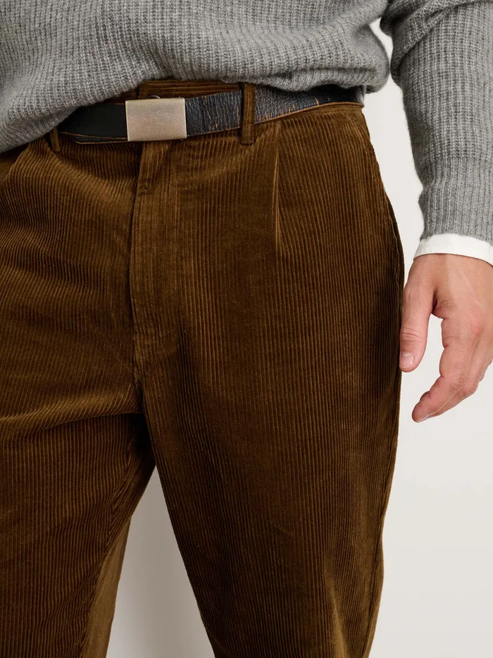 Men Alex Mill Pants Standard Pleated Pant In Corduroy Long Inseam Saddle