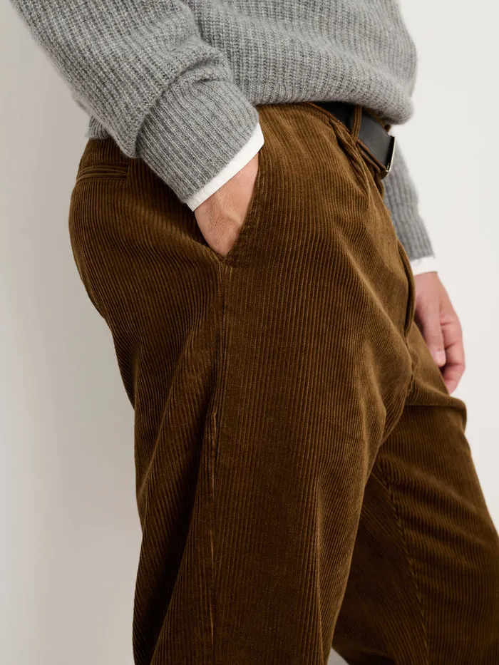 Men Alex Mill Pants Standard Pleated Pant In Corduroy Long Inseam Saddle