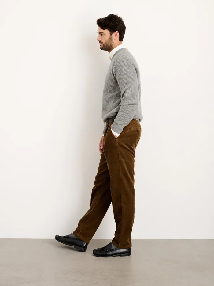 Men Alex Mill Pants Standard Pleated Pant In Corduroy Long Inseam Saddle