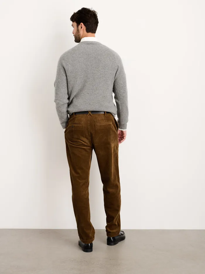 Men Alex Mill Pants Standard Pleated Pant In Corduroy Long Inseam Saddle