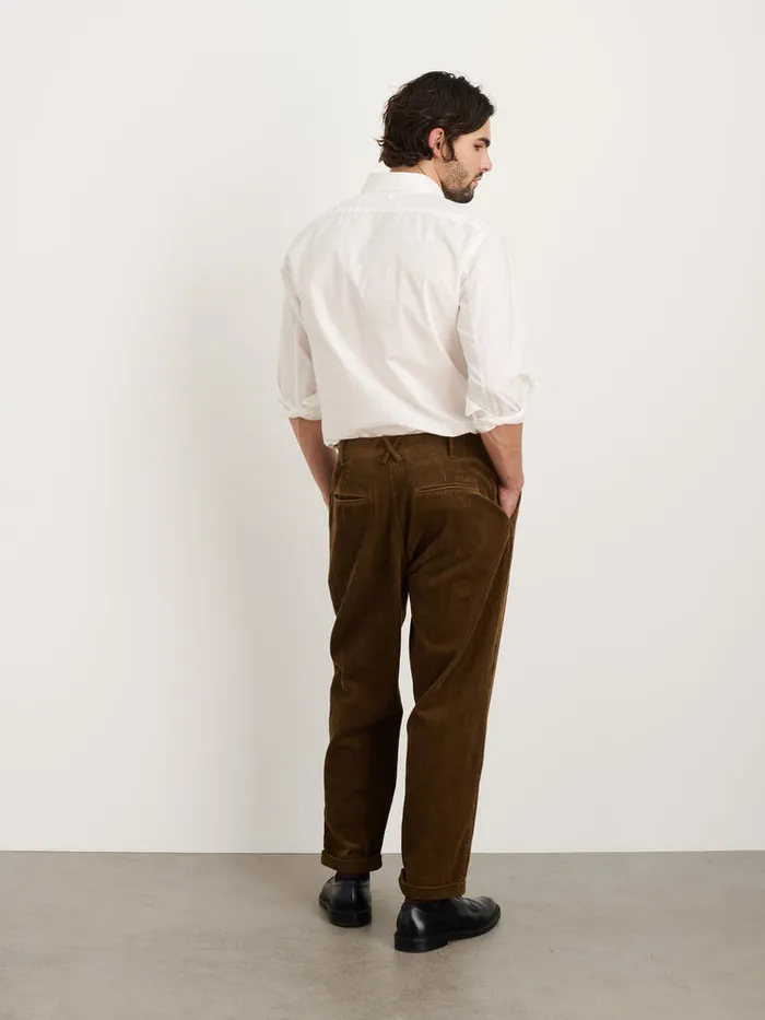 Men Alex Mill Pants Standard Pleated Pant In Corduroy Saddle