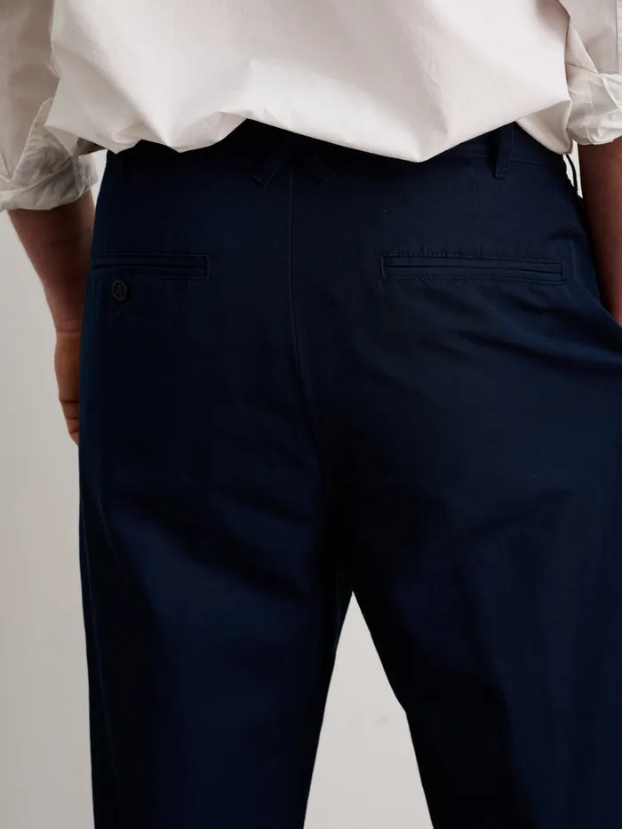 Men Alex Mill Pants Standard Pleated Pant In Cotton Linen Dark Navy